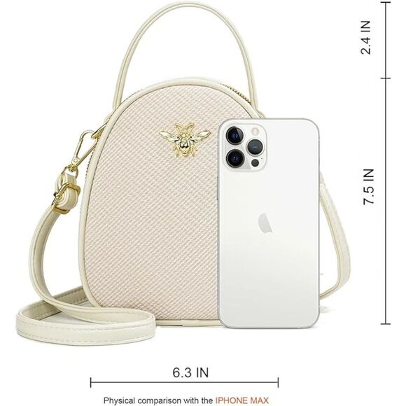 Women Beige Gold Imported Faux Leather Stylish Small Crossbody Messenger Bags main image 4
